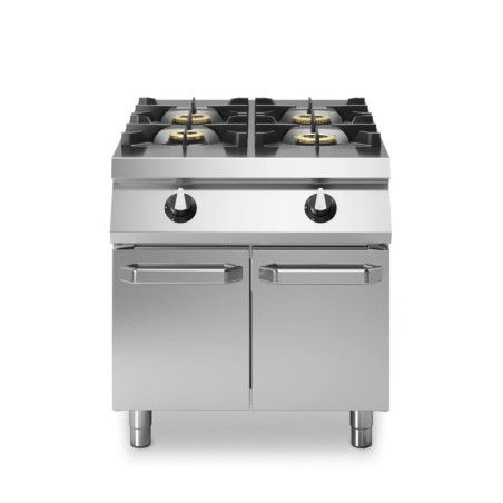 ROC 4-Burner Gas Stove with Pressed Top & Doors