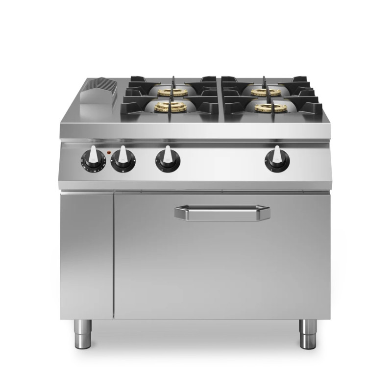 Gasherd 4 Brenner mit Edelstahlplatte – modular 1100