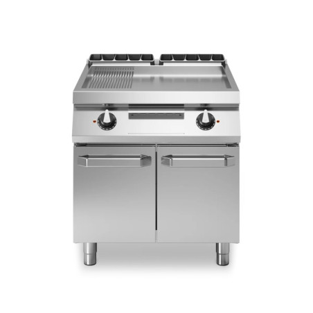 Grillplatte 700 2/3 glatt 1/3 gerillt auf Schrank | modular