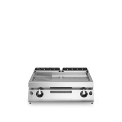 Modular Chrome Grill Plate, 2/3 Smooth, 1/3 Ribbed
