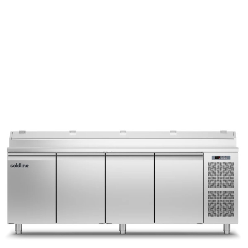 Table prep-station 4 portes inox 2260x700 mm | coldline