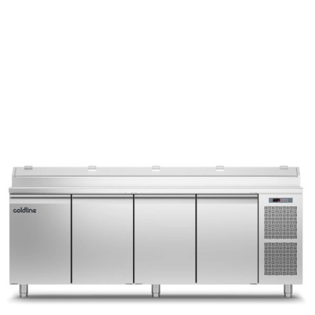 Table prep-station 4 portes inox 2260x700 mm | coldline