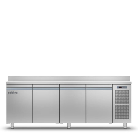 Table réfrigérée positive 4 portes avec dosseret | coldline
