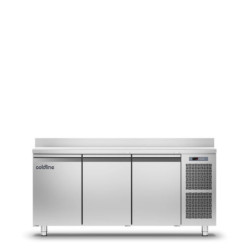 Coldline Refrigerated 3-Door Work Counter with Backsplash