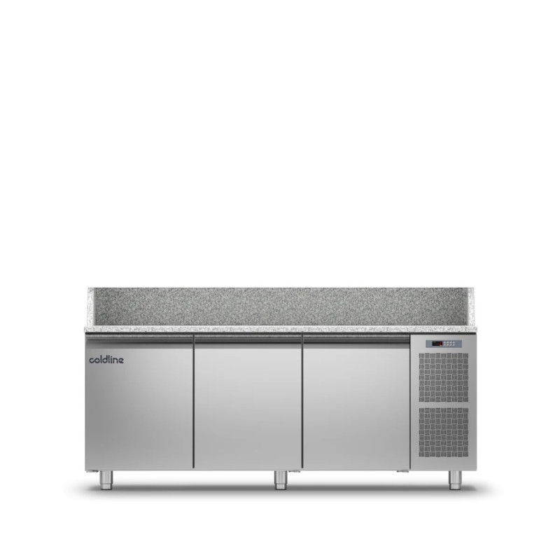 Pizza Tisch 3 Türen mit Granitplatte – energieeffizient | coldline