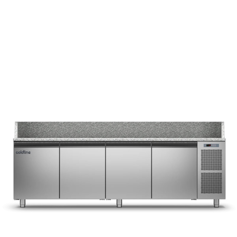 Table Pizza 4 portes avec plan granit 2560x800 mm | coldline