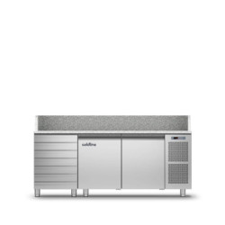 Table Complet Pizza 2 portes + 7 tiroirs 2005x800 mm | coldline