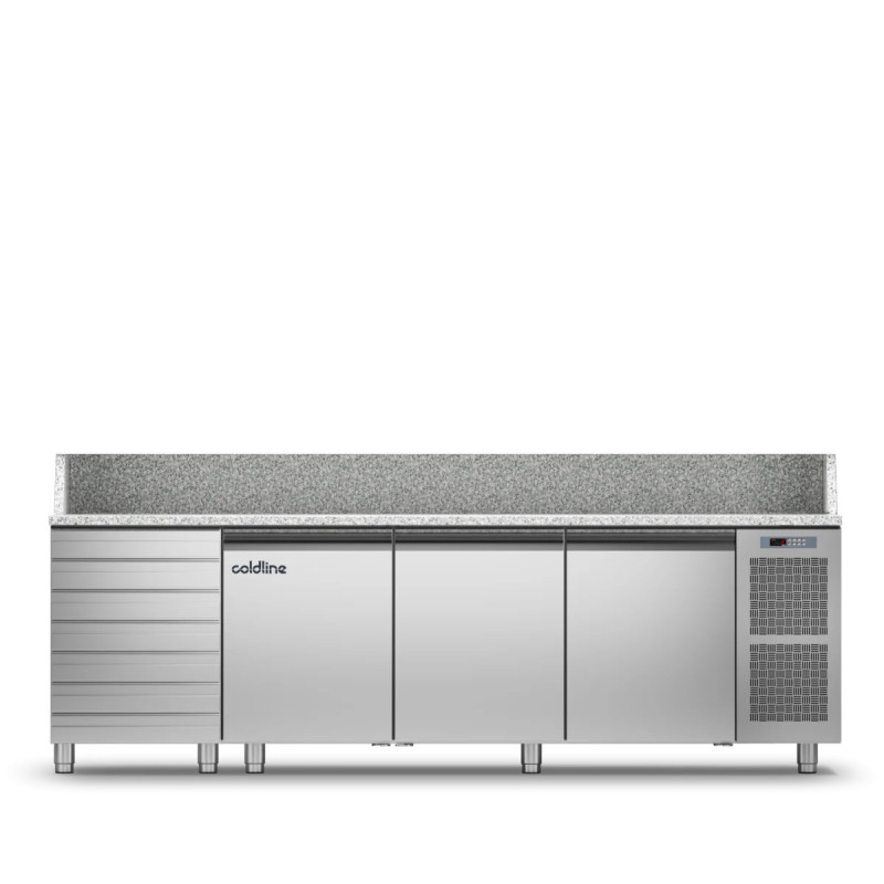 Coldline Pizza Preparation Table with Granite Top