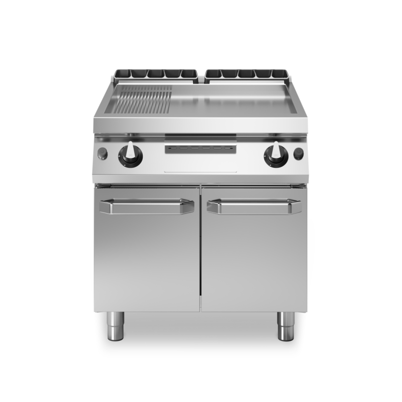 Grill Plate 2/3 Smooth 1/3 Ribbed on Cabinet 800x900 MODULAR | Restohotelstore